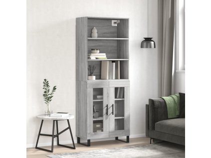 Skříň highboard šedá sonoma 69,5 x 34 x 180 cm kompozitní dřevo 3189347