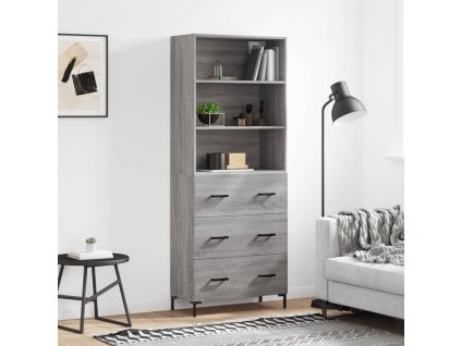 Skříň highboard šedá sonoma 69,5 x 34 x 180 cm kompozitní dřevo 3189387