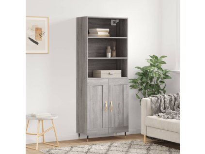 Skříň highboard šedá sonoma 69,5 x 34 x 180 cm kompozitní dřevo 3189939
