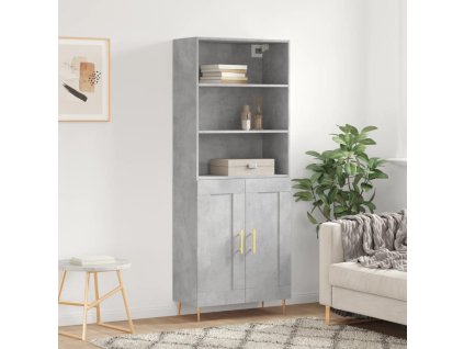 Skříň highboard betonově šedá 69,5x34x180 cm kompozitní dřevo 3189945