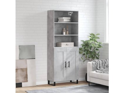 Skříň highboard betonově šedá 69,5x34x180 cm kompozitní dřevo 3189985