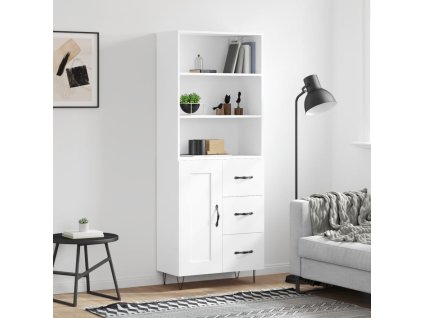 Skříň highboard bílá 69,5 x 34 x 180 cm kompozitní dřevo 3190013