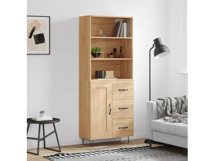 Skříň highboard dub sonoma 69,5 x 34 x 180 cm kompozitní dřevo 3190016