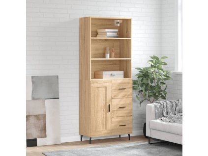 Skříň highboard dub sonoma 69,5 x 34 x 180 cm kompozitní dřevo 3190040