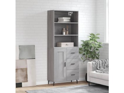 Skříň highboard šedá sonoma 69,5 x 34 x 180 cm kompozitní dřevo 3190043