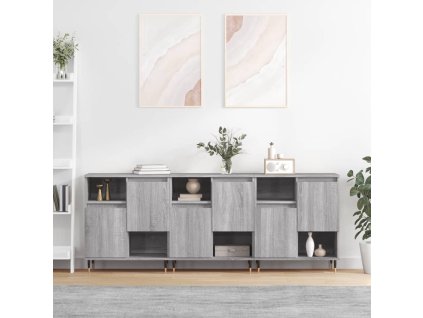 Příborníky 3 ks šedé sonoma kompozitní dřevo 3190147