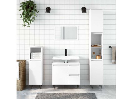 3dílný set koupelnového nábytku bílý kompozitní dřevo 3190221