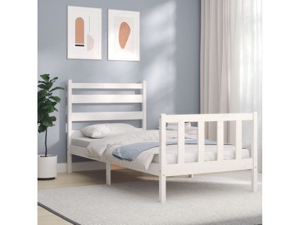 Postel bez matrace bílá 100 x 200 cm masivní borovice 3192027