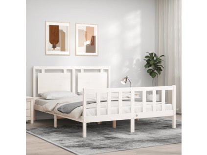 Postel bez matrace bílá 160 x 200 cm masivní borovice 3192177