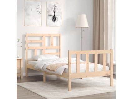 Rám postele s čelem Single masivní dřevo 3193041