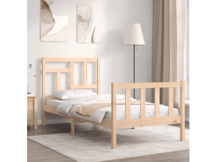 Rám postele s čelem Single masivní dřevo 3193106