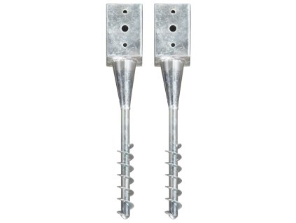 Kotvící hroty 2 ks stříbrné 9 x 9 x 56 cm pozinkovaná ocel 145439