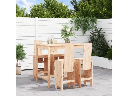 5dílný zahradní barový set masivní borové dřevo 3157775
