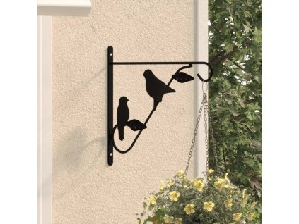 Konzoly na závěsné květináče 4 ks černé ocel 319361