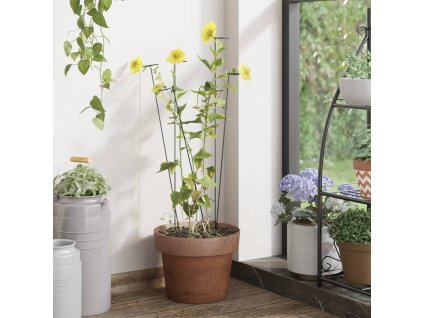 Tyčky k rostlinám 20 ks tmavě zelené 40 cm ocel 319362