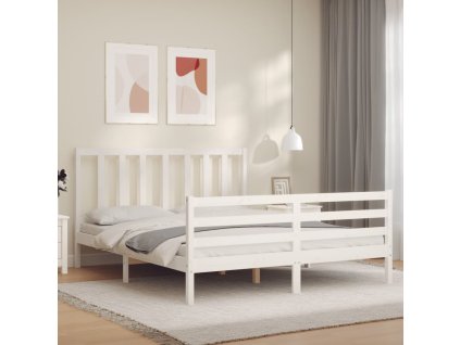 Postel bez matrace bílá 160 x 200 cm masivní borovice 3193867