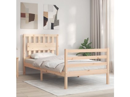 Rám postele s čelem 90 x 200 cm masivní dřevo 3194296