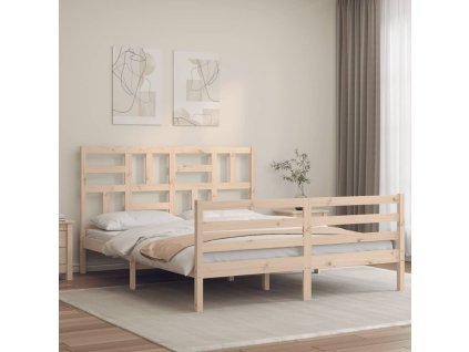 Rám postele s čelem King Size masivní dřevo 3194901