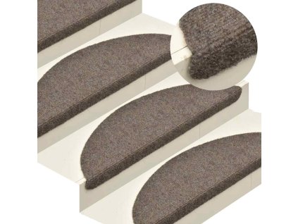 Schodové rohože samolepicí 10 ks 65 x 21 x 4 cm béžové, půlkulaté, velké 149717