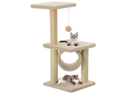 Škrabadlo pro kočky sisalové sloupky 65 cm béžové 170548