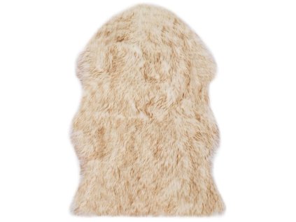 Koberec 60 x 90 cm umělá ovčí kůže hnědý žíhaný 284715