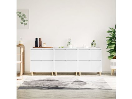 Příborníky 3 ks bílé 60 x 35 x 70 cm kompozitní dřevo 3185767