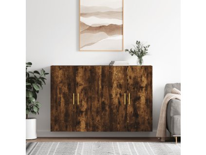 Nástěnné skříňky 2 ks kouřový dub 69,5 x 34 x 90 cm 3195616