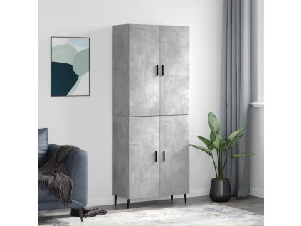 Skříň highboard betonově šedá 69,5x34x180 cm kompozitní dřevo 3195695