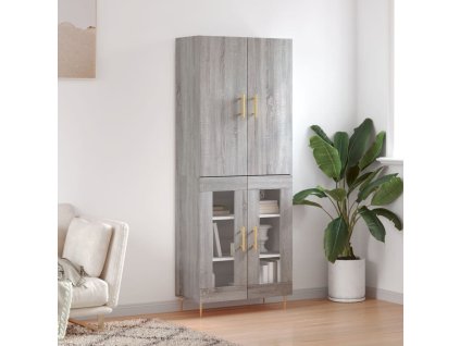 Skříň highboard šedá sonoma 69,5 x 34 x 180 cm kompozitní dřevo 3195729