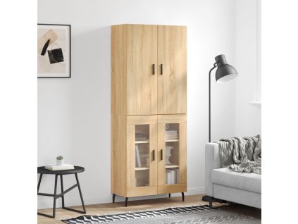 Skříň highboard dub sonoma 69,5 x 34 x 180 cm kompozitní dřevo 3195750