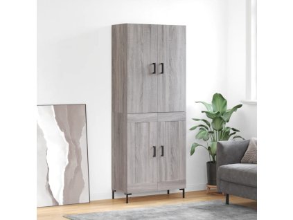 Skříň highboard šedá sonoma 69,5 x 34 x 180 cm kompozitní dřevo 3195793