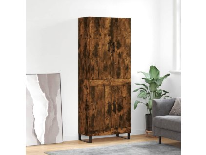 Skříň highboard kouřový dub 69,5 x 34 x 180 cm kompozitní dřevo 3195816
