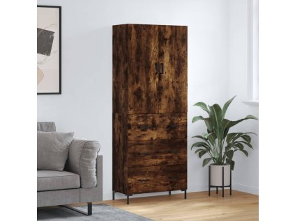 Skříň highboard kouřový dub 69,5 x 34 x 180 cm kompozitní dřevo 3195848