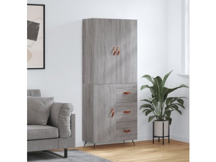 Skříň highboard šedá sonoma 69,5 x 34 x 180 cm kompozitní dřevo 3195881