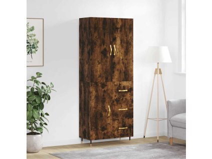 Skříň highboard kouřový dub 69,5 x 34 x 180 cm kompozitní dřevo 3195888
