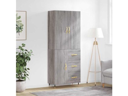 Skříň highboard šedá sonoma 69,5 x 34 x 180 cm kompozitní dřevo 3195889