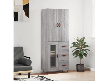 Skříň highboard šedá sonoma 69,5 x 34 x 180 cm kompozitní dřevo 3195937
