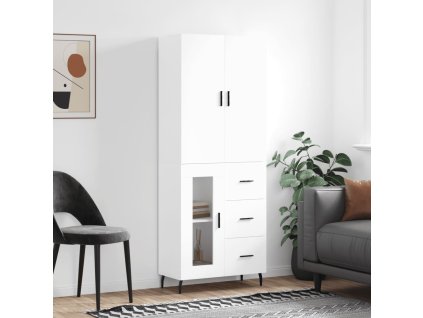 Skříň highboard bílá 69,5 x 34 x 180 cm kompozitní dřevo 3195971