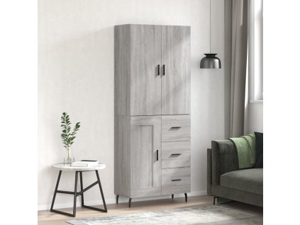 Skříň highboard šedá sonoma 69,5 x 34 x 180 cm kompozitní dřevo 3196033