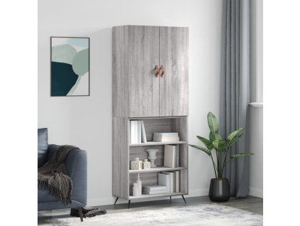 Skříň highboard šedá sonoma 69,5 x 34 x 180 cm kompozitní dřevo 3196049