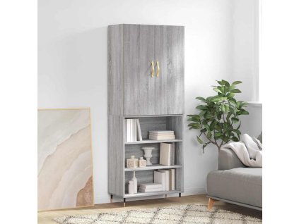 Skříň highboard šedá sonoma 69,5 x 34 x 180 cm kompozitní dřevo 3196057