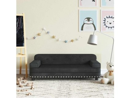 Dětská pohovka černá 90 x 53 x 30 cm samet 3196283