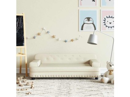 Dětská pohovka krémová 90 x 53 x 30 cm umělá kůže 3196288