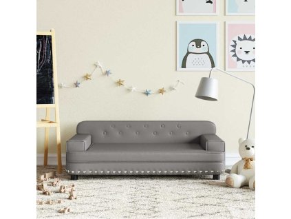 Dětská pohovka šedá 90 x 53 x 30 cm umělá kůže 3196290