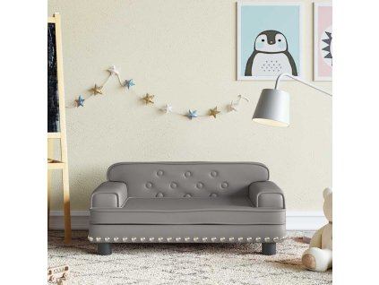 Dětská pohovka šedá 70 x 45 x 30 cm umělá kůže 3196303