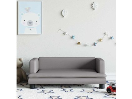 Dětská pohovka šedá 80 x 45 x 30 cm umělá kůže 3196315