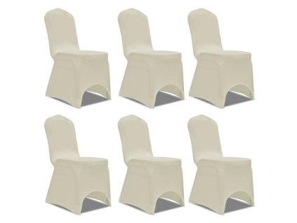 Potahy na židle strečové krémové 6 ks 241199