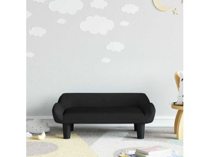 Dětská pohovka černá 70 x 40 x 24 cm samet 3196353