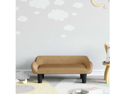 Dětská pohovka hnědá 70 x 40 x 24 cm samet 3196354