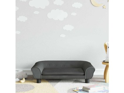 Dětská pohovka tmavě šedá 70 x 45 x 26 cm samet 3196402